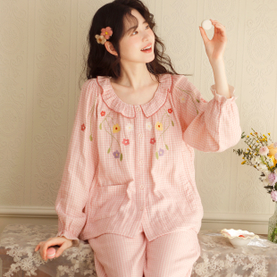 富朵春夏月子服纯棉产妇产后哺乳衣孕妇睡衣怀孕待产春秋家居服