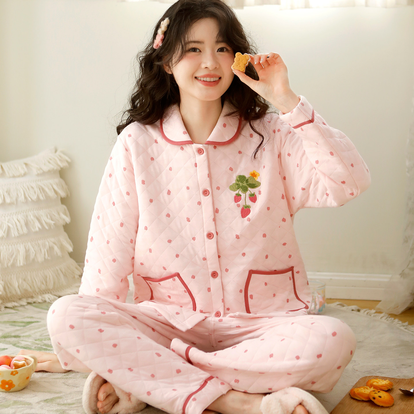 富朵空气棉月子服秋冬加厚保暖孕妇睡衣夹棉孕前产后哺乳衣家居服,孕妇装/孕产妇用品/营养,家居服套装,淘宝优惠券,粉丝福利购,淘宝优惠卷