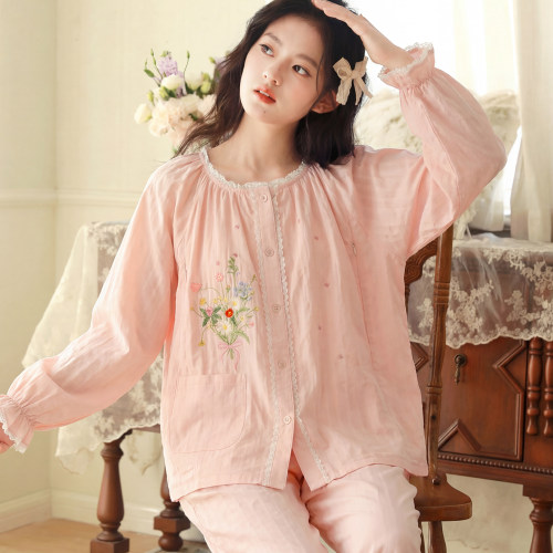 富朵纯棉月子服春夏吸汗孕妇哺乳睡衣产后孕妇待产外穿家居服套装