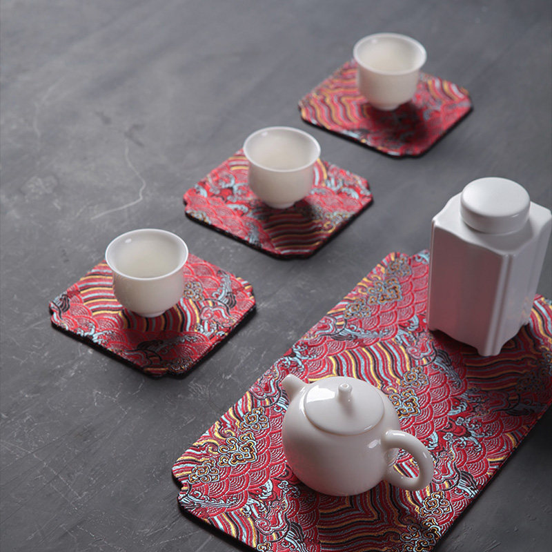 汇茶台湾日式云锦茶席茶垫干泡台小桌旗布艺茶巾杯垫壶承功夫茶艺