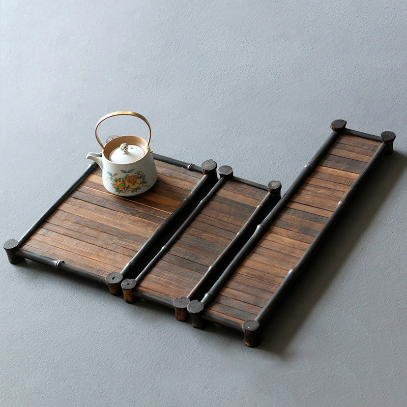 汇茶复古紫竹茶排托盘功夫茶具收纳茶壶茶杯架杯托茶桌杯垫紫砂壶