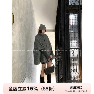 65圈圈羊毛斗篷披肩外套