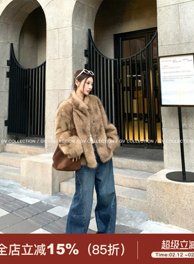 GV大白哥 野生中古 渐变银狐环保狐狸毛外套秋季新款上衣女