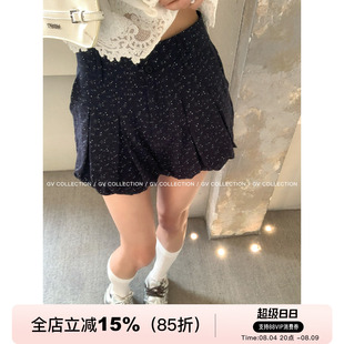 GV大白哥 Coquette俏皮甜心 花苞柔软亚麻棉百褶短裤设计感裤子女