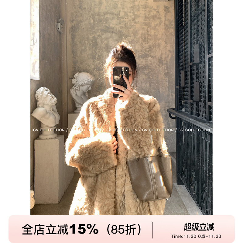 肌理感廓形环保毛开襟外套