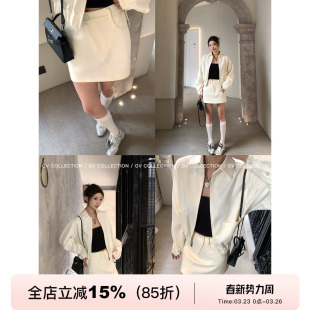 新款 polo领夹克上衣半身裙防走光春季 裙子女 都市松弛感 GV大白哥