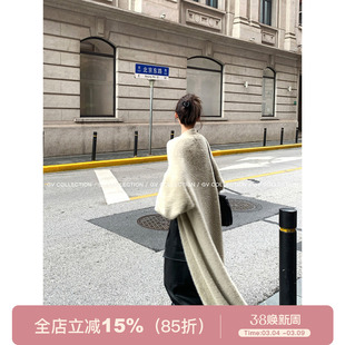 GV大白哥 柔软淡人 长款气质水貂绒开衫外套冬季新款保暖上衣