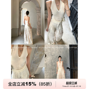 GV大白哥 Minimalist极简 V领挂脖立体麻花肌理针织背心夏季上衣