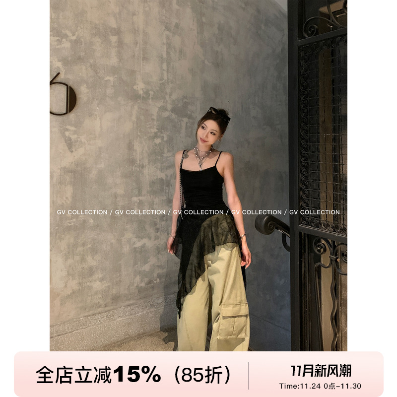 工装水洗高品质牛仔阔腿裤