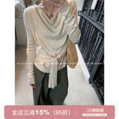 新款 GV大白哥 上衣早秋女装 荡领松弛腰带收腰毛针织衫 松弛高智