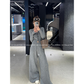 套装 GV大白哥 开叉上衣宽松高腰阔腿裤 慵懒感羊毛修身 女 贴身柔软