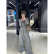 套装 GV大白哥 开叉上衣宽松高腰阔腿裤 慵懒感羊毛修身 女 贴身柔软