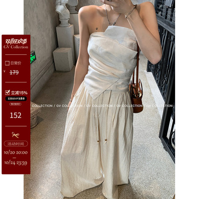 GV大白哥 designer私服 设计感双层立体结构不规则抹胸一字上衣女