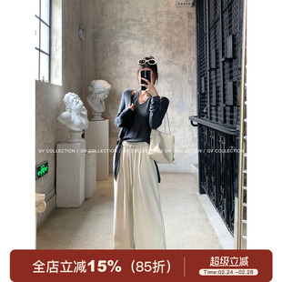 GV大白哥 松弛舒适感 抽绳宽松运动裤秋季新款女百搭裤子设计感