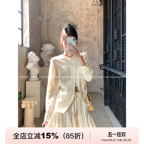 重工亚麻立体刺绣新中式衬衫外套