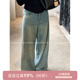 通勤休闲长裤 银点做旧舒适水洗宽松牛仔裤 女 重工泼墨 GV大白哥