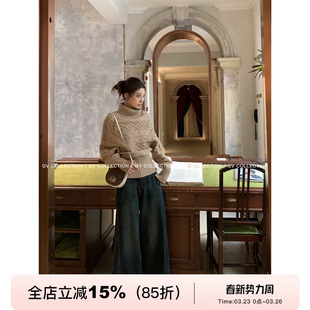 女百搭 高领绞花立体纹理棒针毛衣秋冬新款 GV大白哥 中古波恩