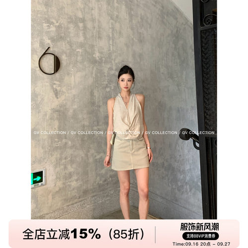 高腰直筒牛仔防走光牛仔短裙裙裤