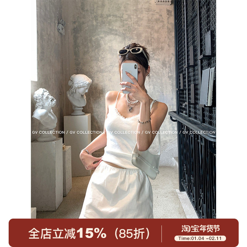 GV大白哥 万能搭！棉麻防走光裙裤短裙夏季新款女半身裙遮肉显瘦