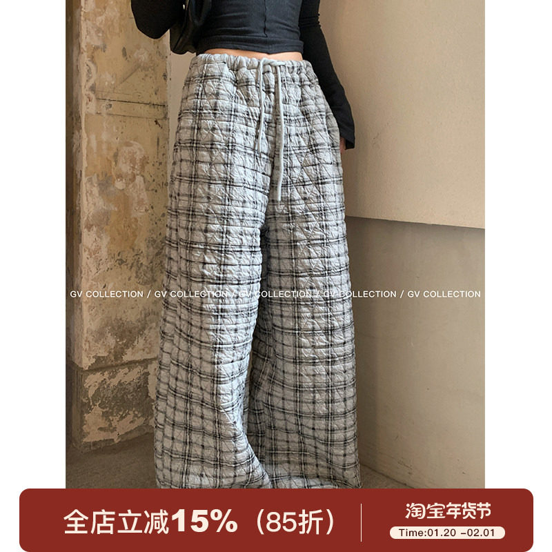 GV大白哥 松弛空气感 大廓形宽松立体加厚棉裤抽绳阔腿休闲长裤女,女装/女士精品,休闲裤,淘宝优惠券,粉丝福利购,淘宝优惠卷