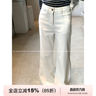 子女秋新款 GV大白哥 百搭裤 优化剪裁修腿直筒休闲牛仔裤 腿精当道