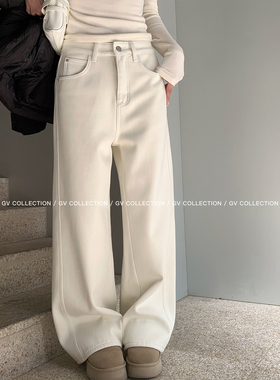 GV大白哥 休闲极简系 直筒加厚柔软松弛感牛仔裤春季新款裤子显瘦