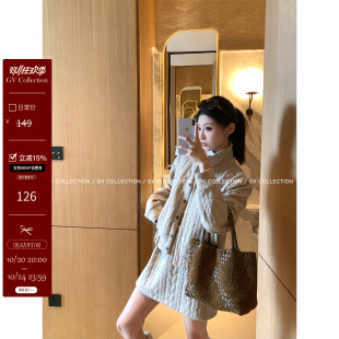 GV大白哥 绵软空气层 羊毛立棒球外套半身裙套装秋冬新款百搭