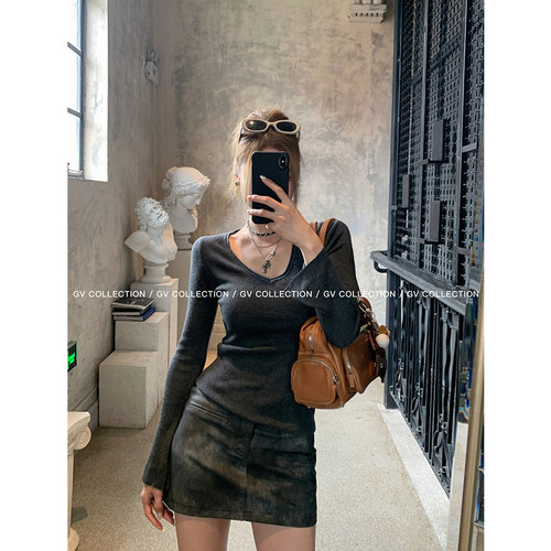 GV大白哥 春冬刚需 B入百搭打底v领羊毛长袖上衣修身显瘦女内搭