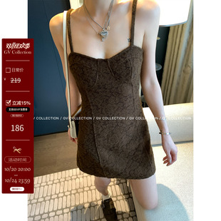 GV大白哥 千金月光 带胸垫立体蕾丝吊带连衣裙春季新款百搭裙子女