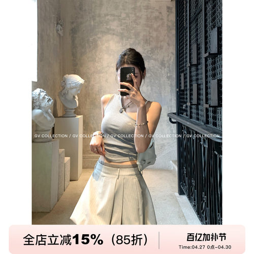 撞色西装材质蓬蓬花苞短裙防走光