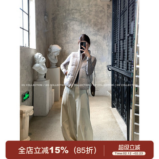 GV大白哥 舒暖松弛 灯芯绒加绒加厚镰刀松弛阔腿长裤冬季新款裤子