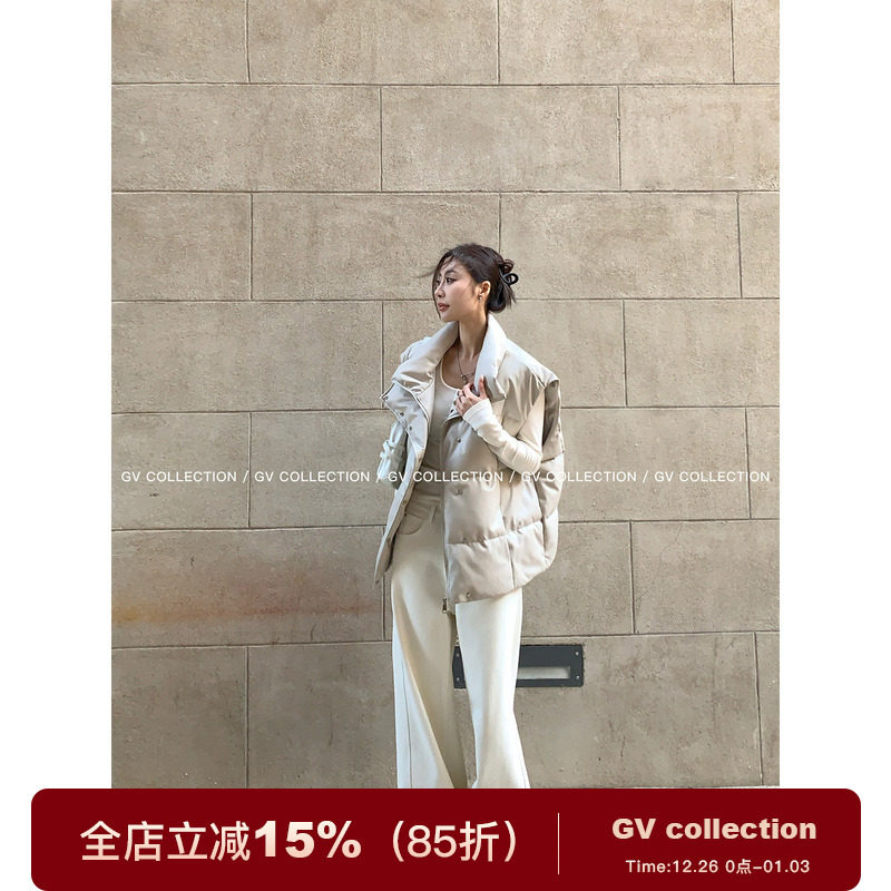 立领仿羊皮pu皮质马甲背心