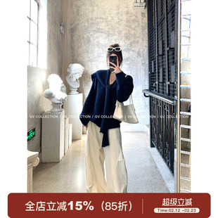 GV大白哥 慵懒天菜 披肩羊毛毛衣真两件两件套设计感秋季上衣新款