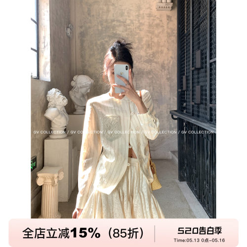 重工亚麻立体刺绣新中式衬衫外套
