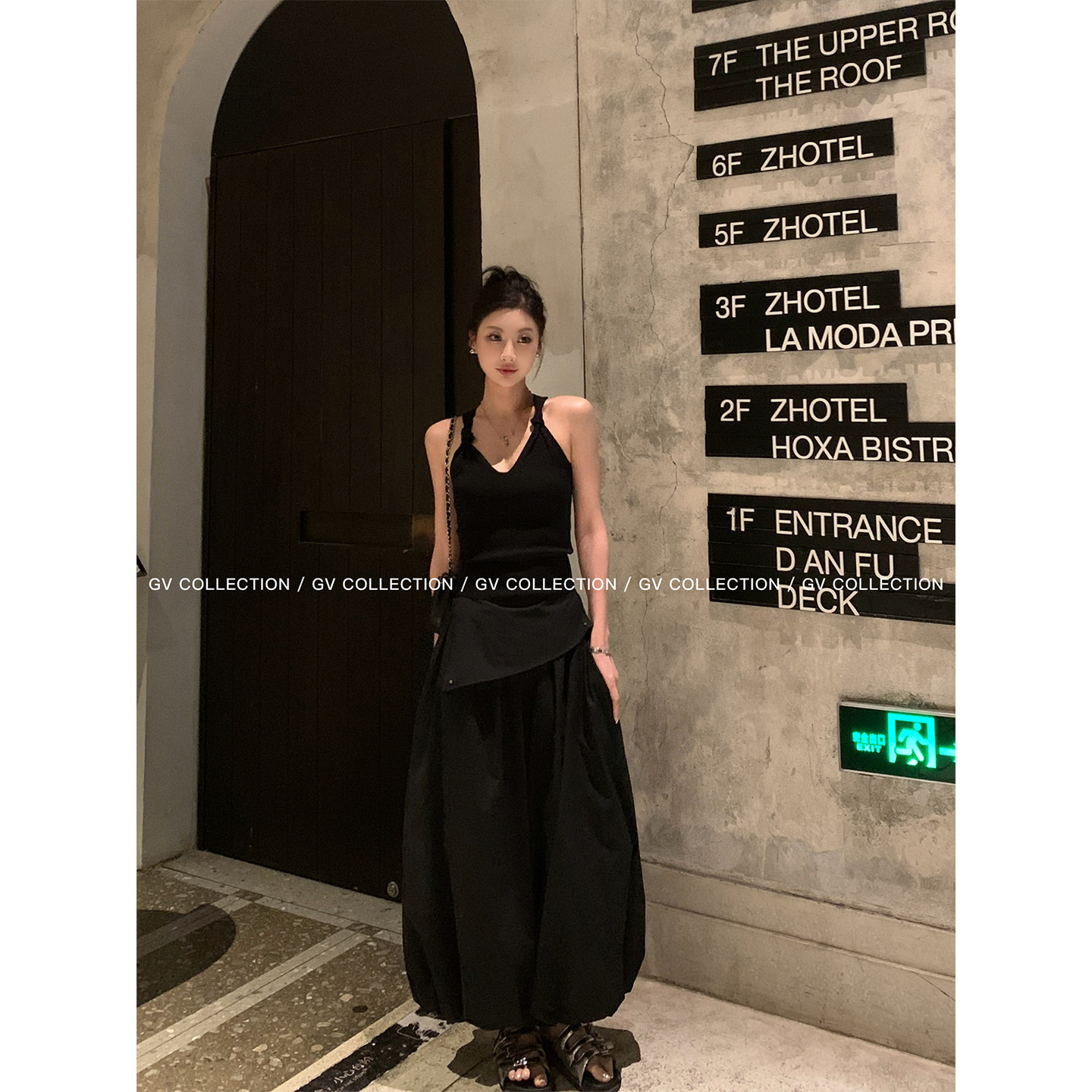 GV大白哥 轻薄设计感 夏日工装花苞收脚休闲九分裤设计感裤子女