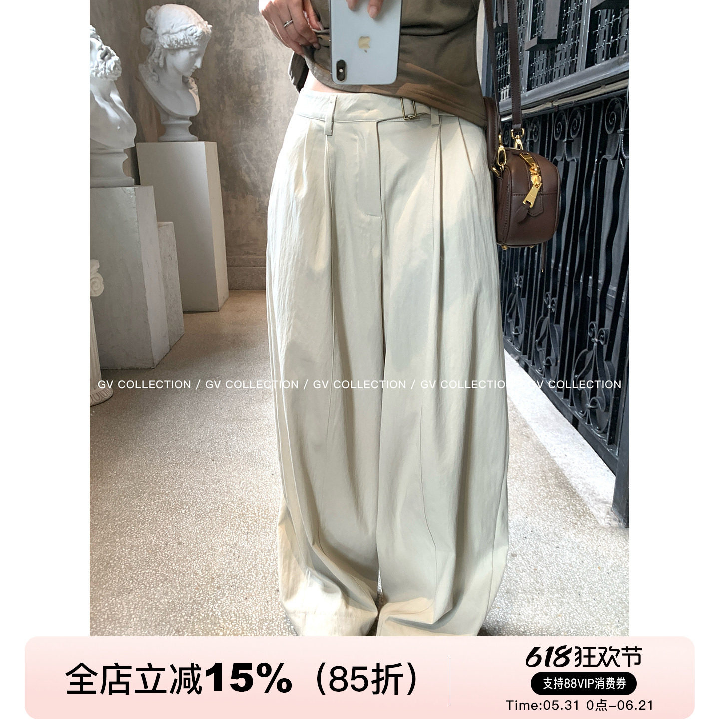 GV大白哥 博主日常 腰扣解构直筒休闲薄款西裤休闲裤春夏新裤子女