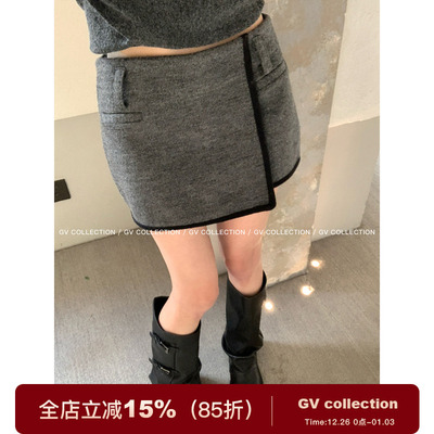 立体设计羊毛半身裙裙裤防走光