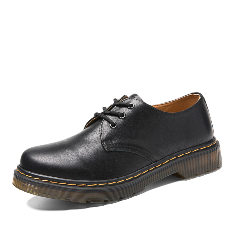 Dr Boots Men's and Women's 1461 Low Ankle Shoes 3 Holes British Style Genuine Leather Shoes K-style Round Toe Easiest for match Couple Shoes Tide