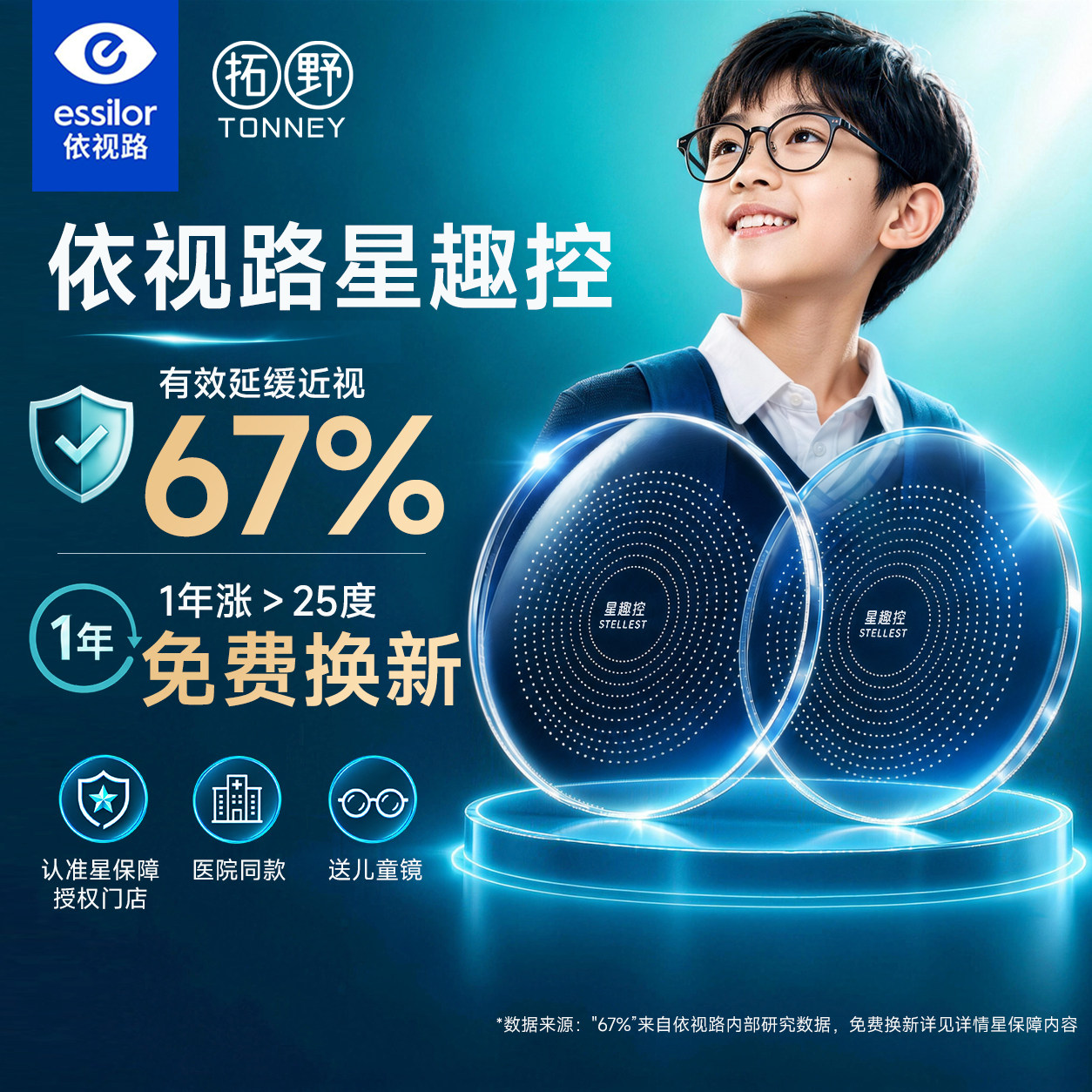 依视路星趣控儿童防控离焦镜片