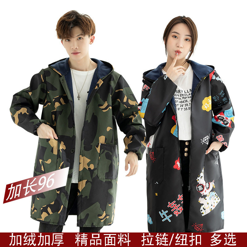 加长加绒防水围裙罩衣