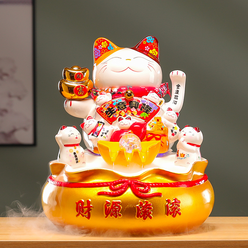 招财猫摆件自动摇手开业礼品