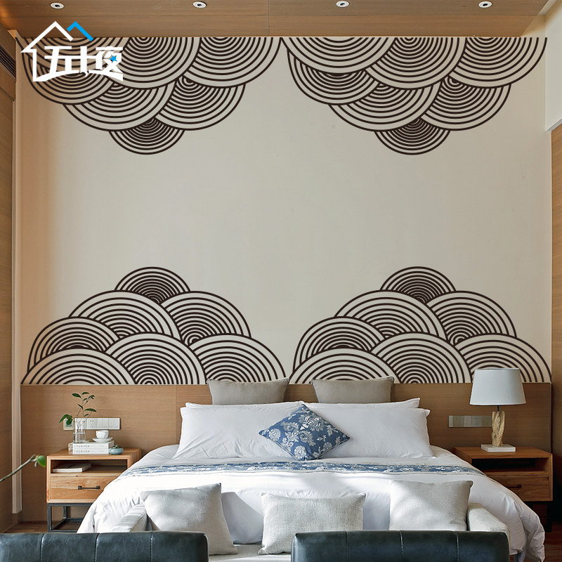 抽象云纹创意墙贴新年装饰贴纸沙发电视背景墙贴画新中式墙纸自粘