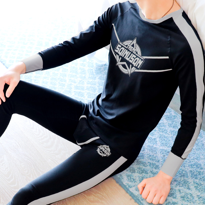 男士保暖内衣套装加绒加厚青年打底秋冬季薄款秋衣秋裤男线衣线裤