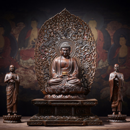 佛香天逸释迦摩尼佛像三宝佛摆件