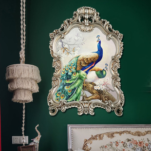 欧式法式复古花卉装饰画客厅餐厅玄关挂画壁挂画KTV油画艺术银色