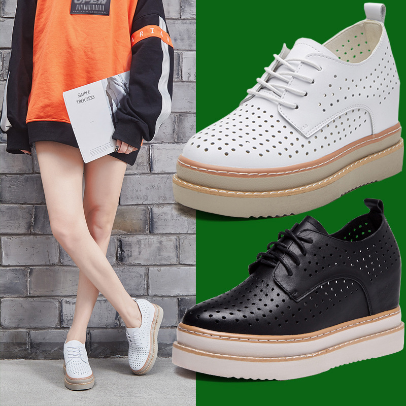 英伦风复古松糕厚底小皮鞋2022春