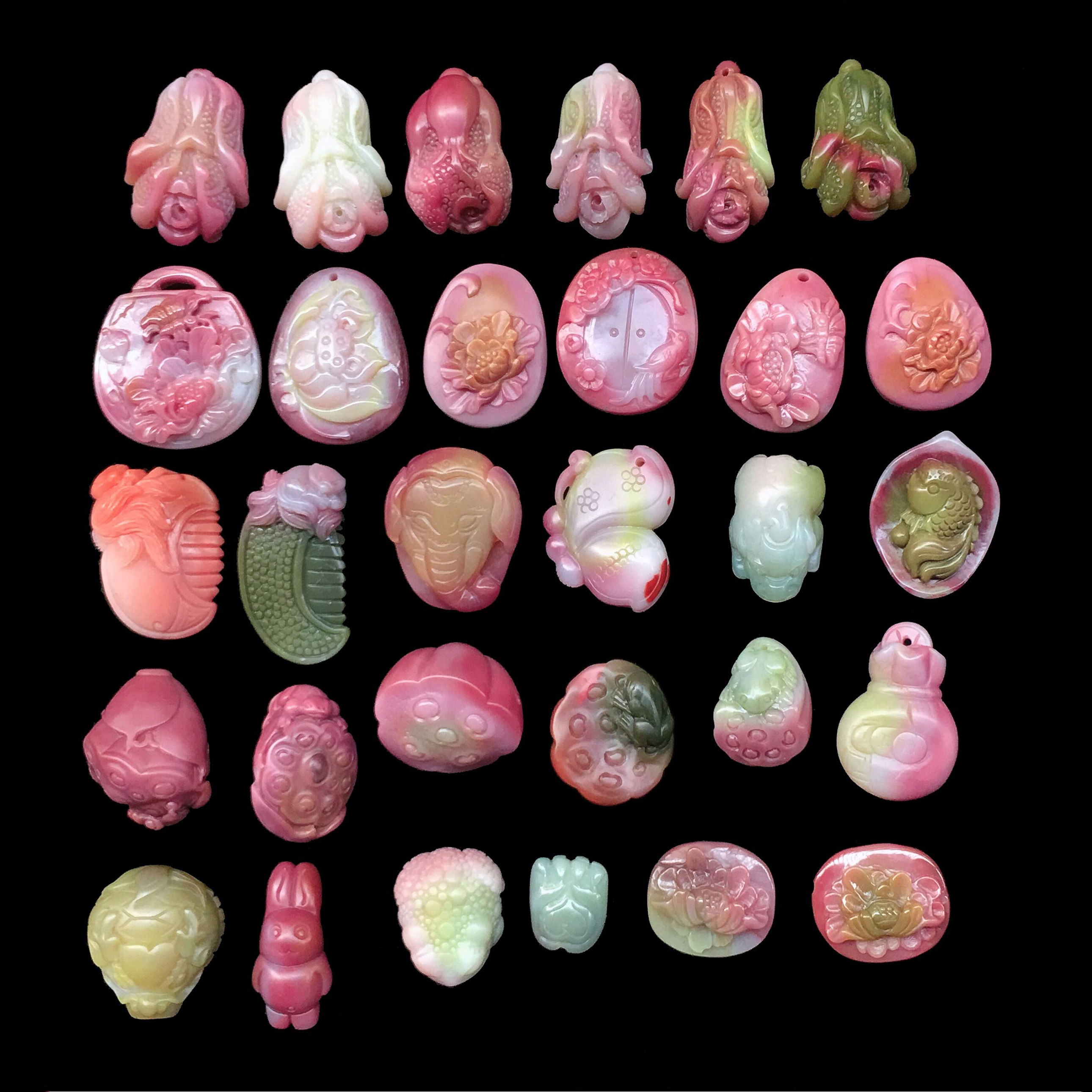 【现货】盐源玛瑙小吊坠牡丹蝶恋花莲蓬貔貅金蟾象梳子狐狸蝴蝶鱼