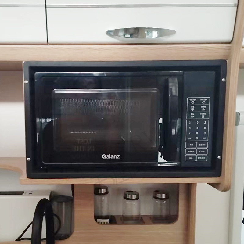 房车改装配件微波炉固定框铝合金固定架旅居车船车家用电器固定器