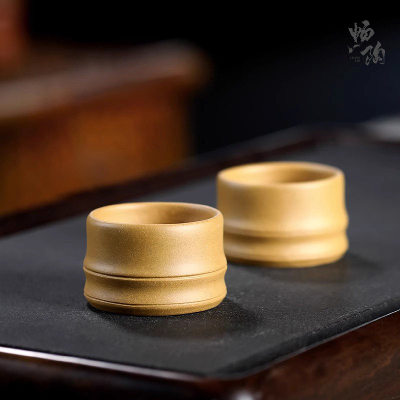 【畅陶】宜兴紫砂主人杯手工品茗杯黄金段泥竹节品茗杯60cc单个价,餐饮具,茶杯,淘宝优惠券,粉丝福利购,淘宝优惠卷