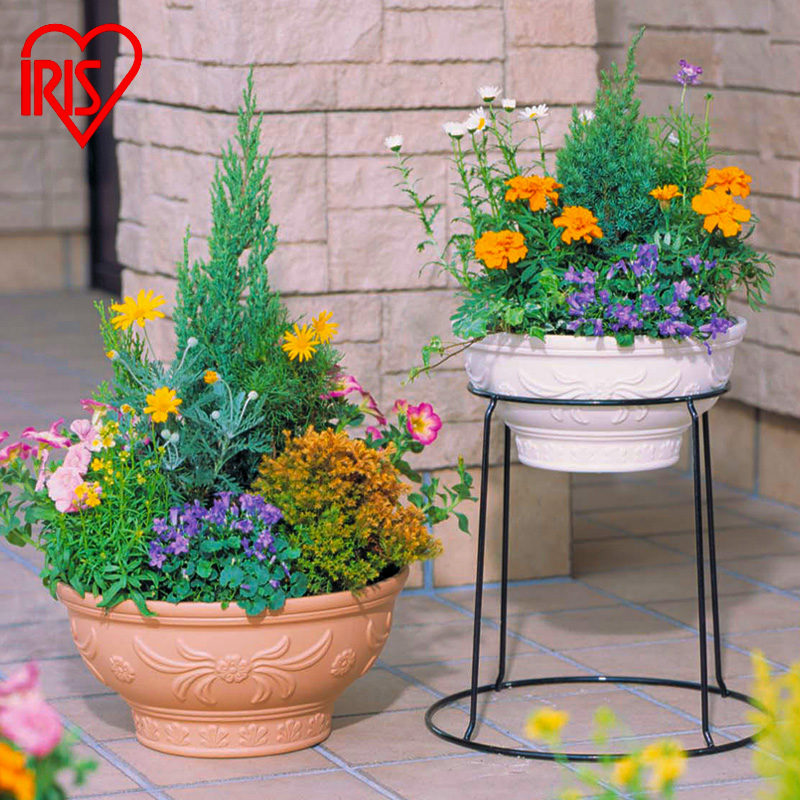 爱丽思IRIS 浮雕半球花盆环保塑料花盆时尚阳台花盆260/300/360